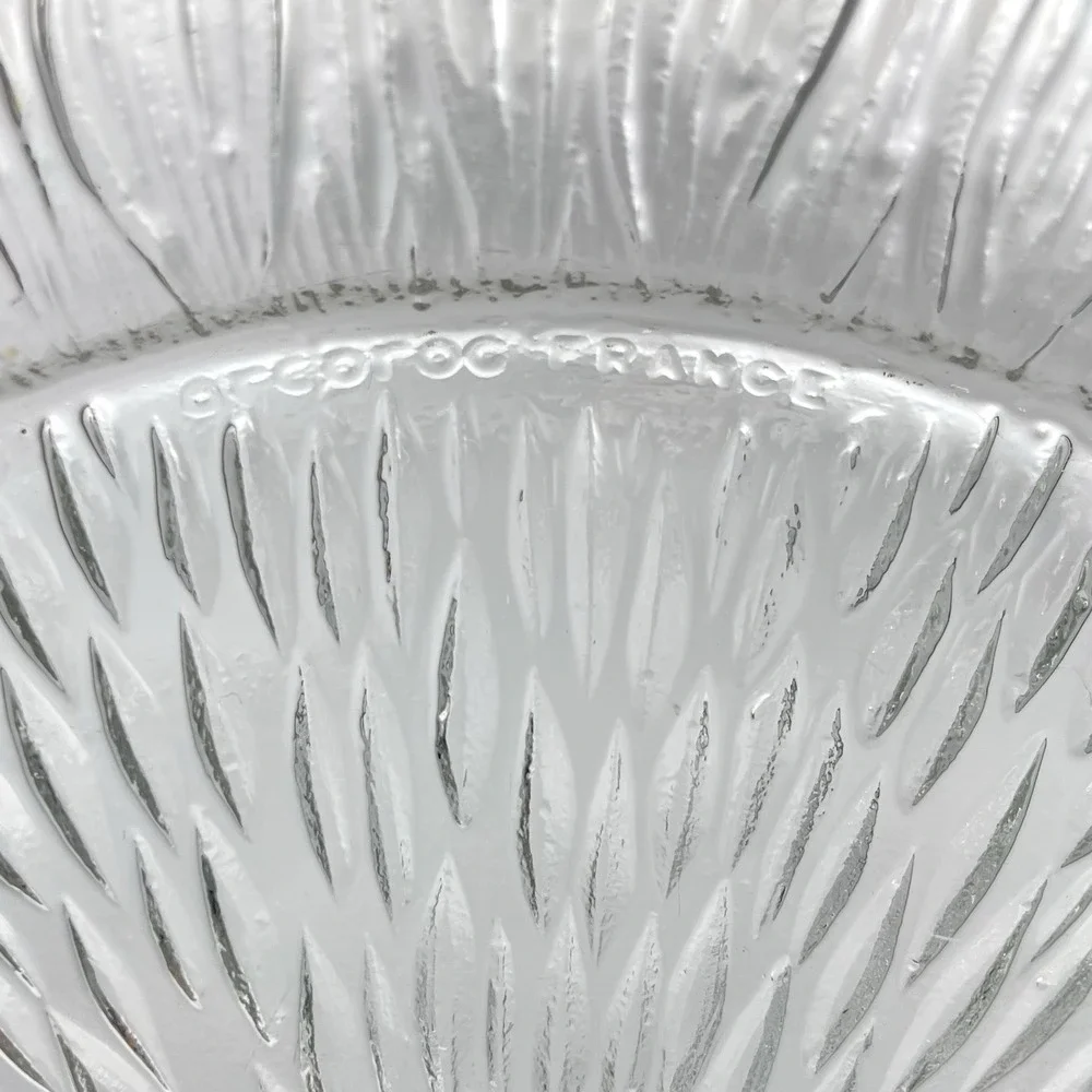 Vintage 1970s Arcoroc Marguerite Clear Glass Sunflower‎ Salad Bowl 10.5